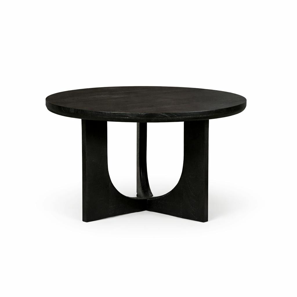 Table d'appoint noire à 3 pieds Ø60 cm ALMA