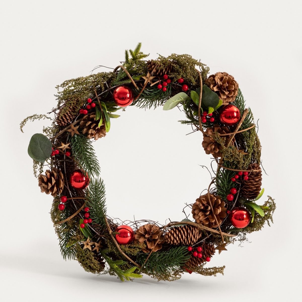 Wieniec ARLO z szyszkami i czerwonymi kuleczkami 42 cm