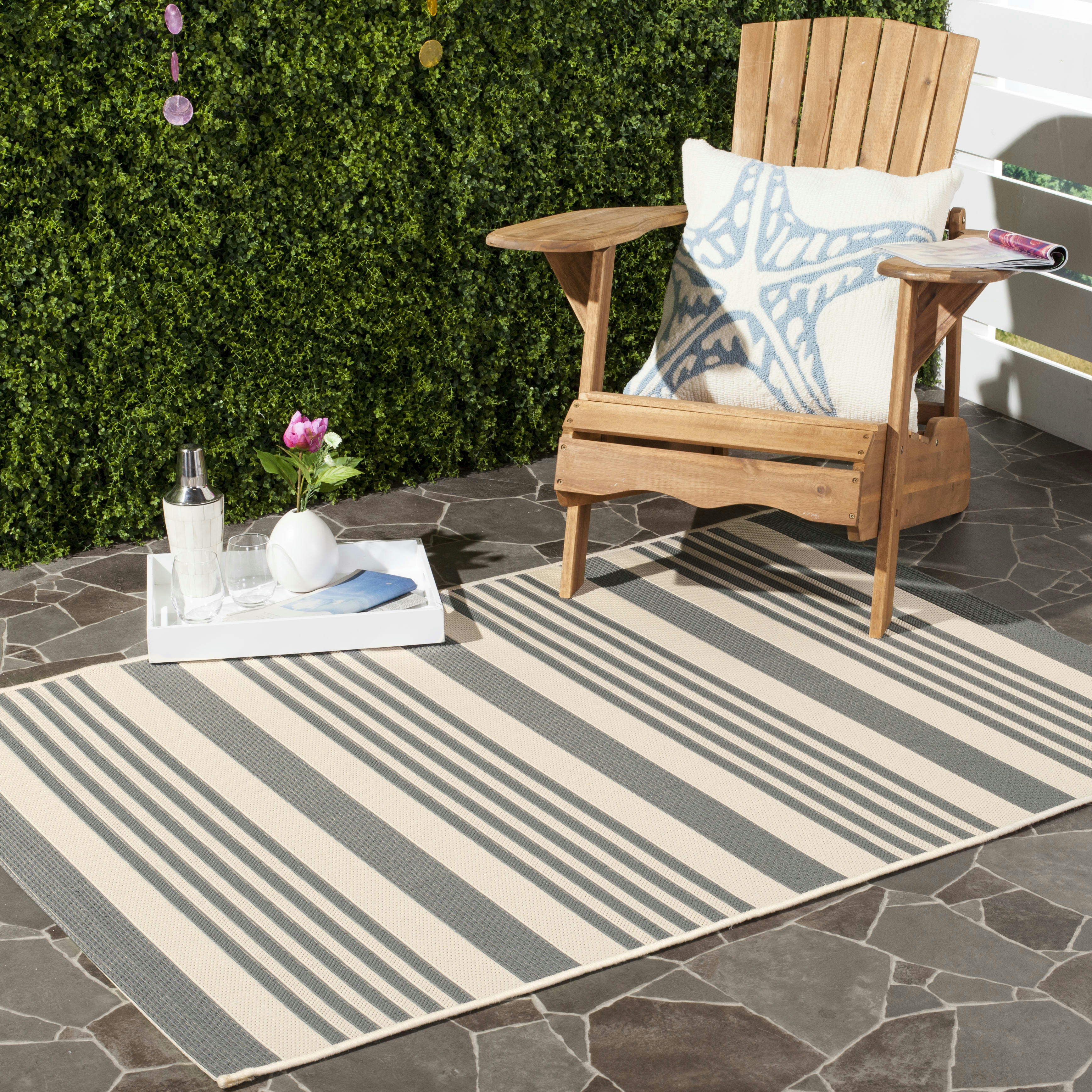 COURTYARD - Tapis interieur & exterieur en gris & beige, 201 x 290 cm