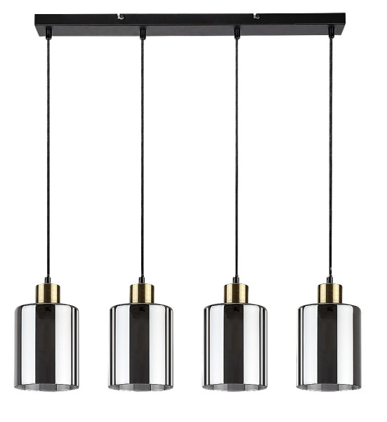 Lampa wisząca czarny matowa-dymiona PEREZ 4xE27x40W Rabalux