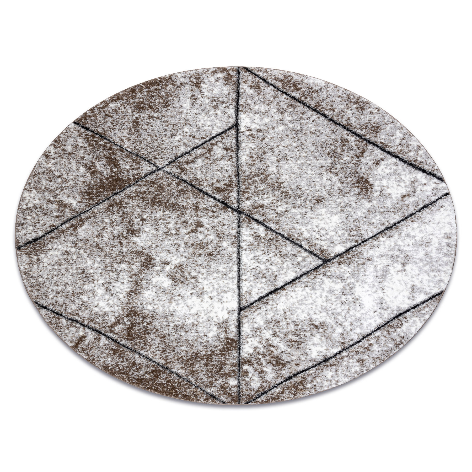 Dywan nowoczesny COZY 8872 Koło Wall, geometryczny, trójkąty koło 160 cm