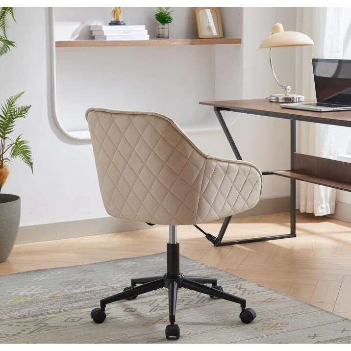 Velvet Office Desk Chair with Wheels