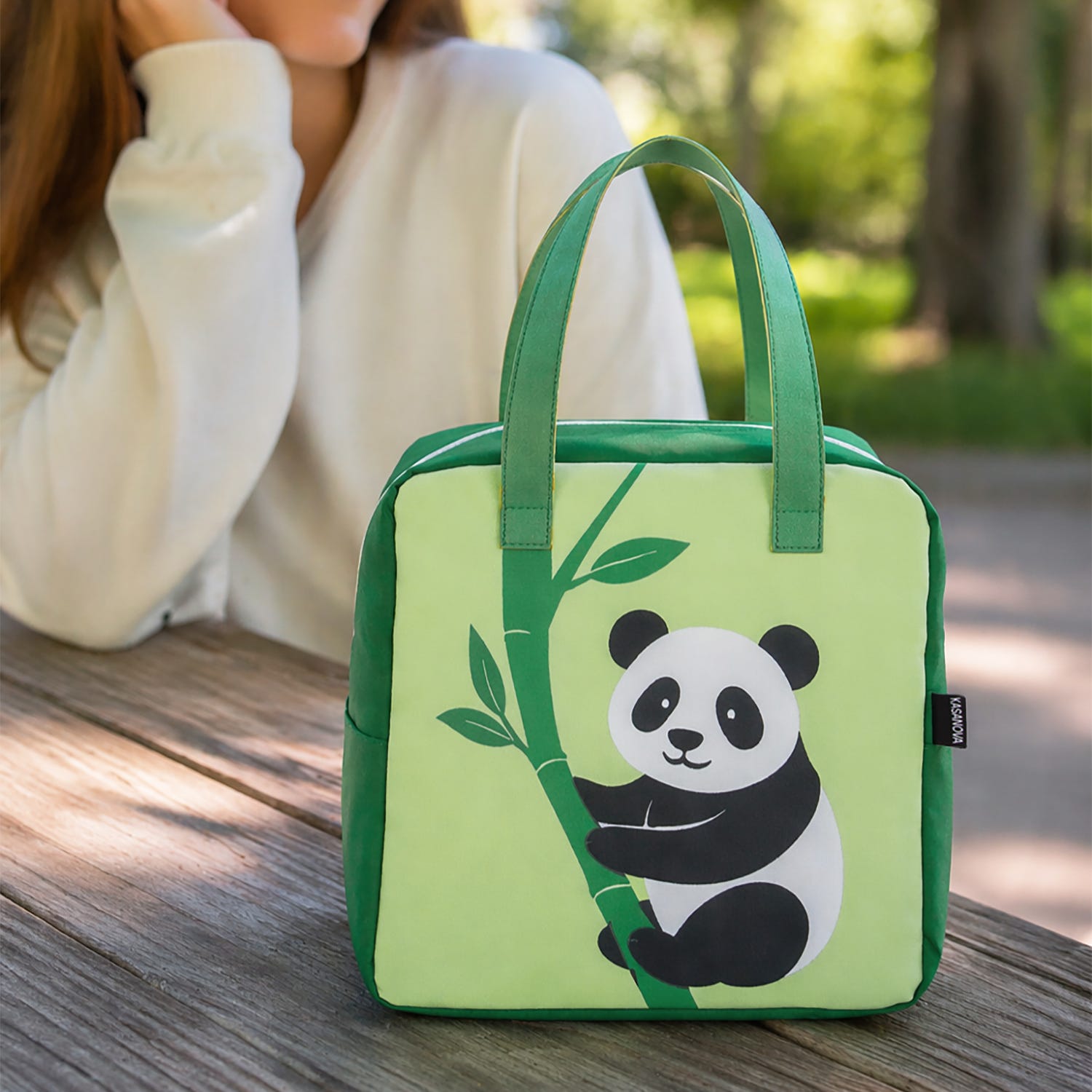 Borsa termica impermeabile panda 6,5 L verde con manici