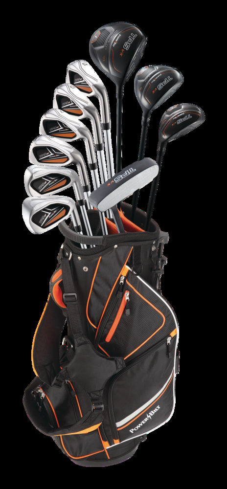 PowerBilt VX Men's Golf Club Set, Lightweight, Right-Hand, Black/Orange