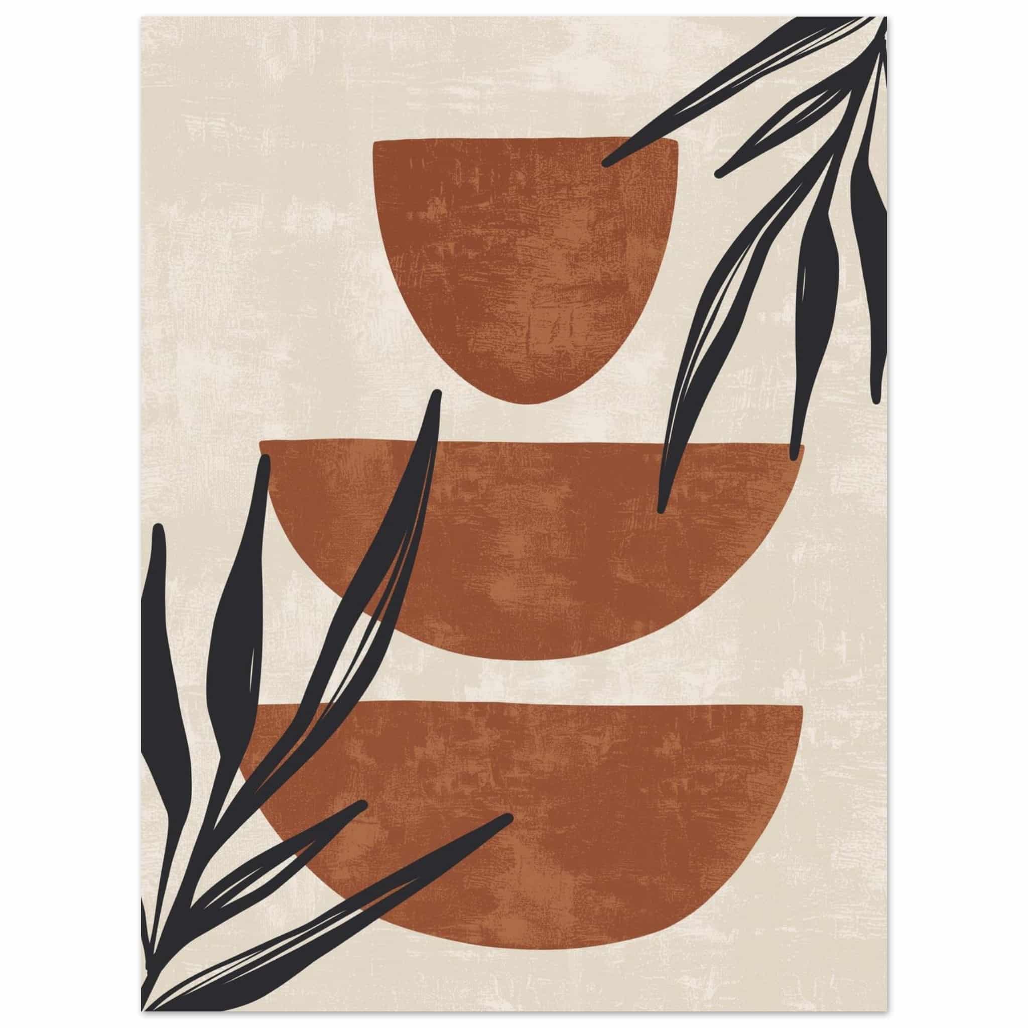 Artfulprints Poster Boho – Stacked serenity  - 30x40 cm - Bruin