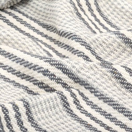 NNEVL Throw Cotton Stripes 220x250 cm Grey and White