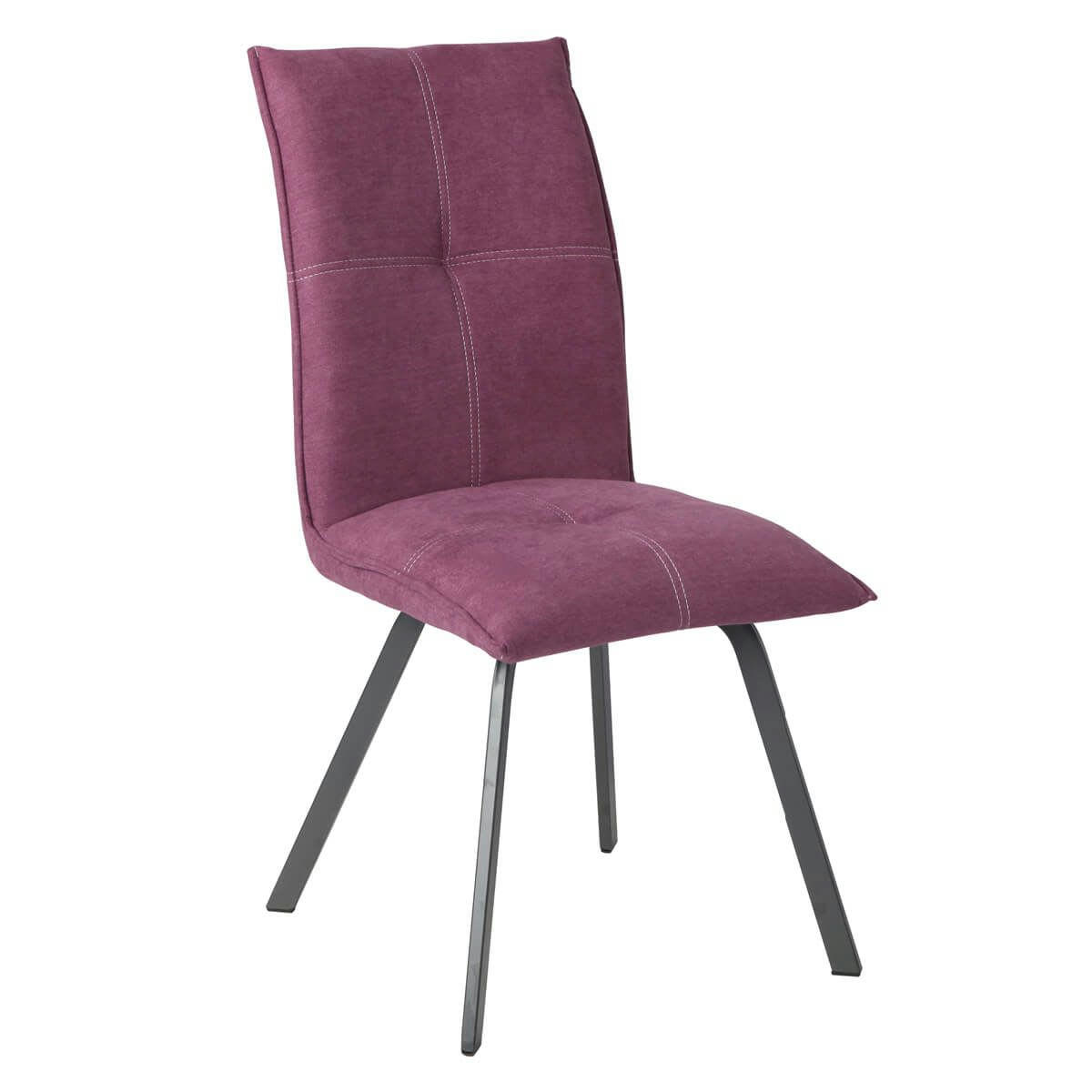 BISPO - Lot  de 2 chaises tissu coloris violet