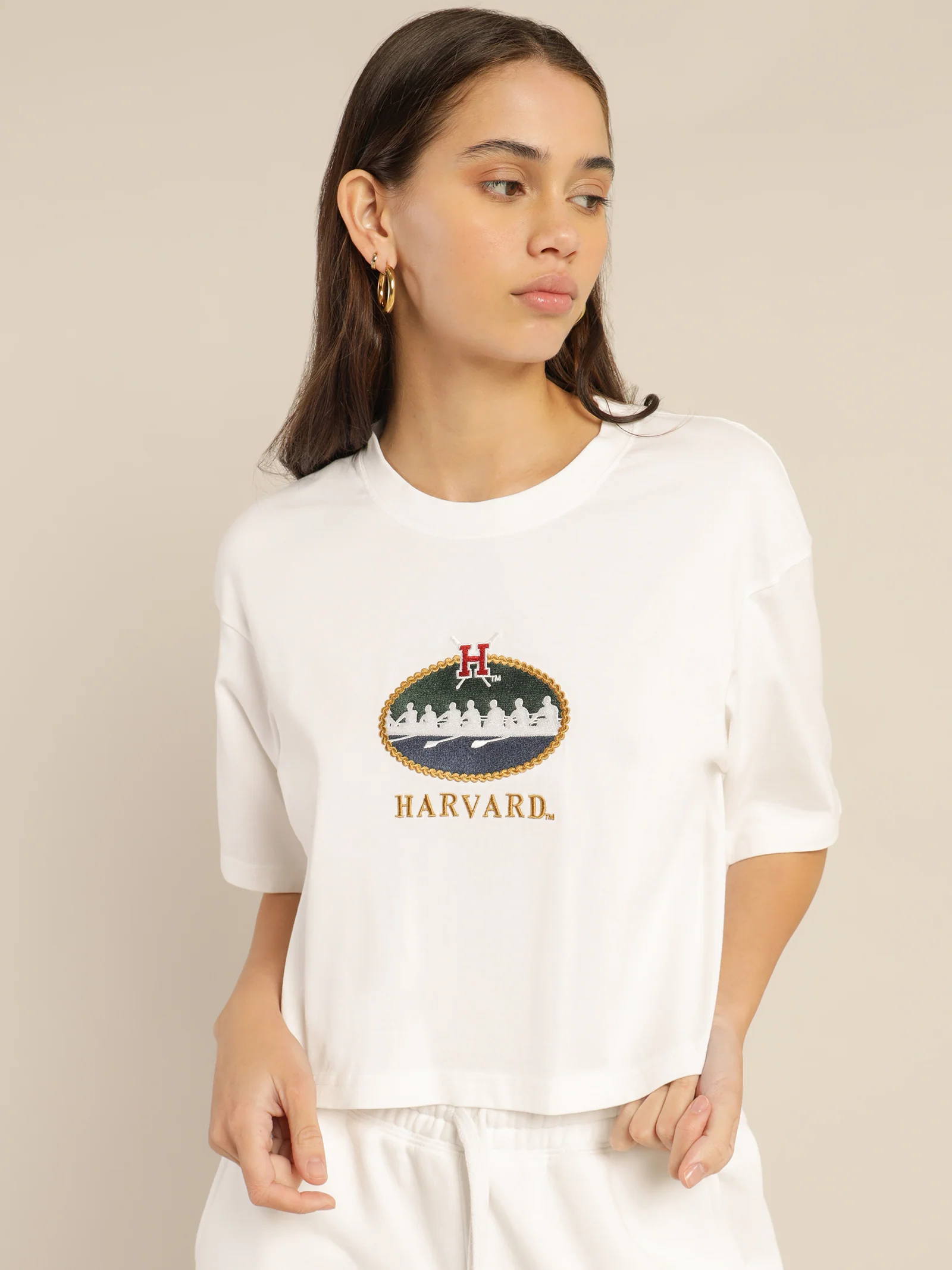 Harvard Rowing Crest Crop T-Shirt