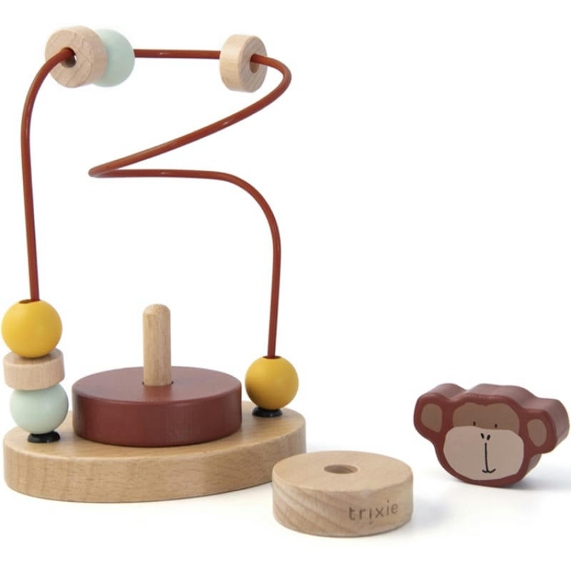 - Boulier en bois avec tour à empiler singe Mr. Monkey