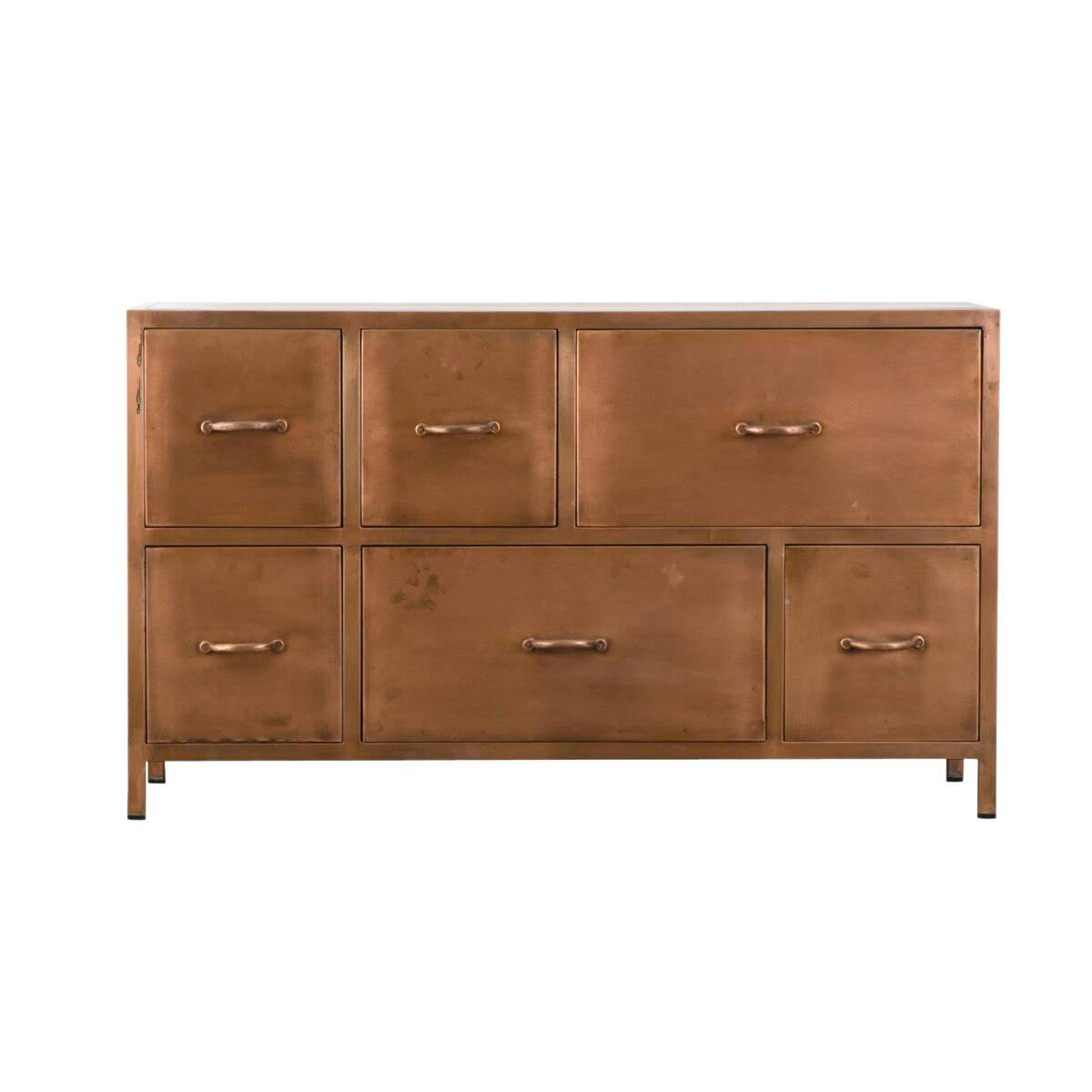 LIMA - Buffet en métal cuivre 120 cm