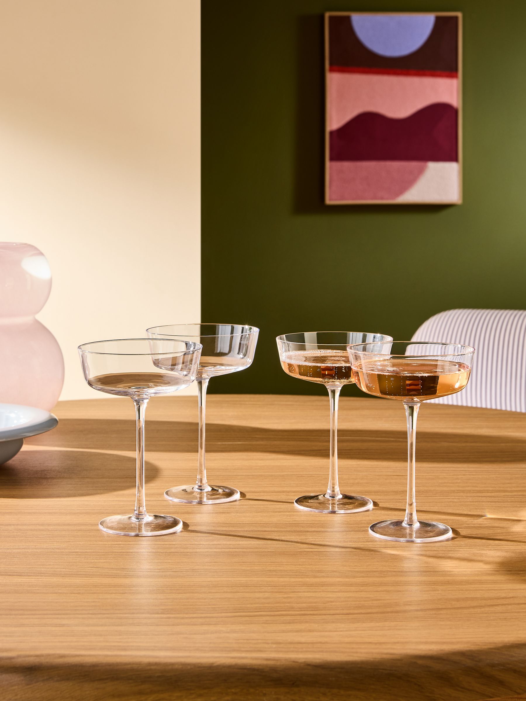 Set of 4 Velma Crystal Cocktail Glasses in Clear