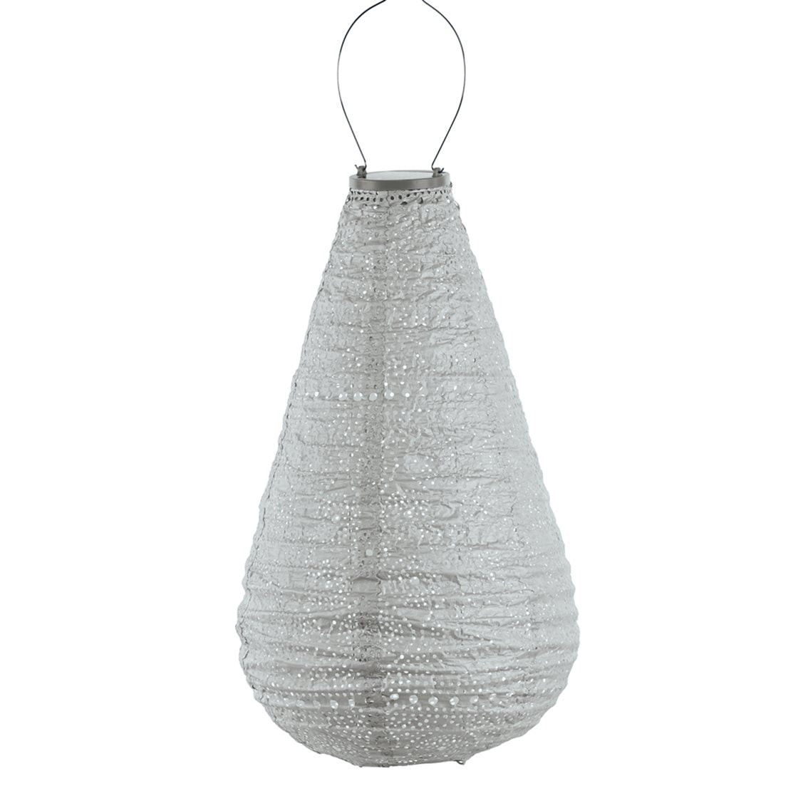 Lumiz solar lampion - spectare drop - 28 cm - zilver