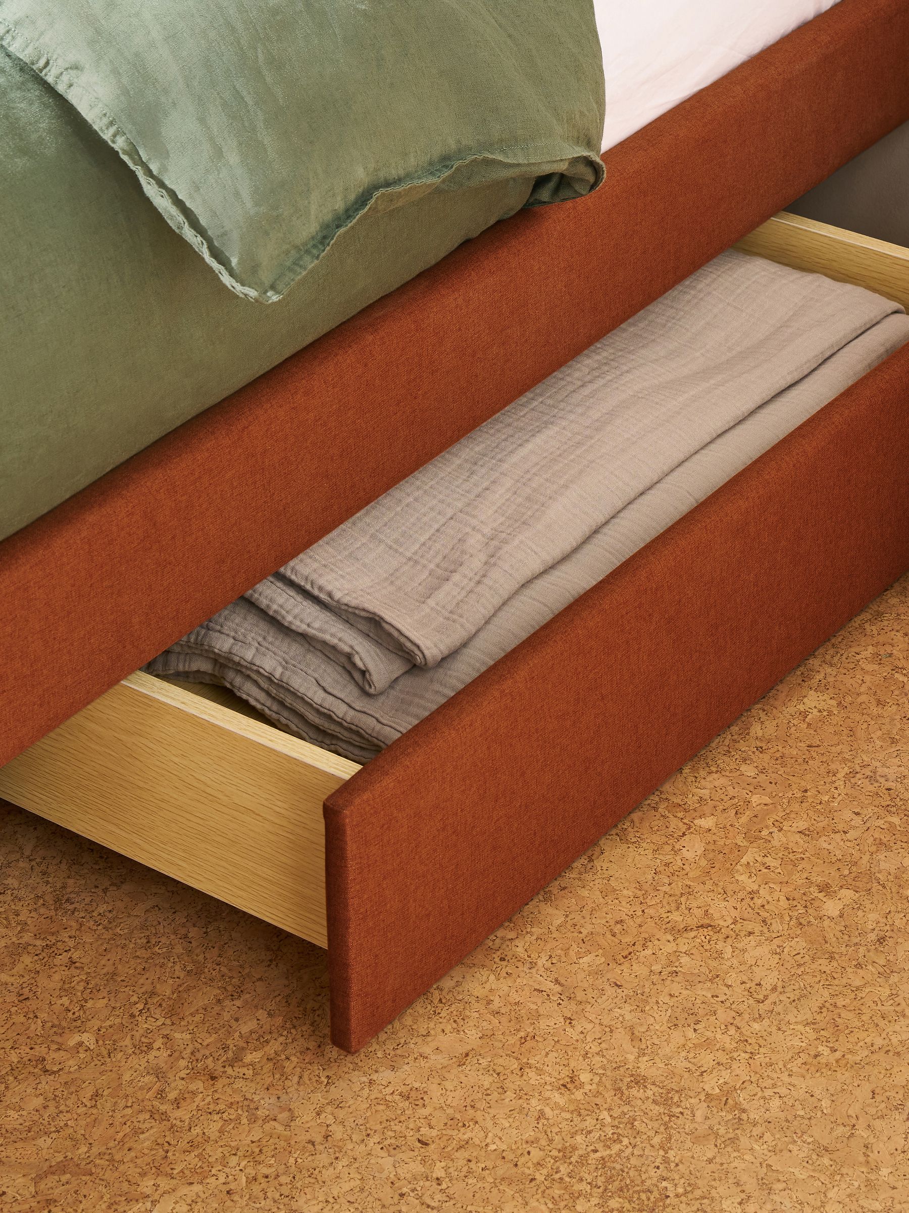 Robyn Platform Storage Bed in Orange
