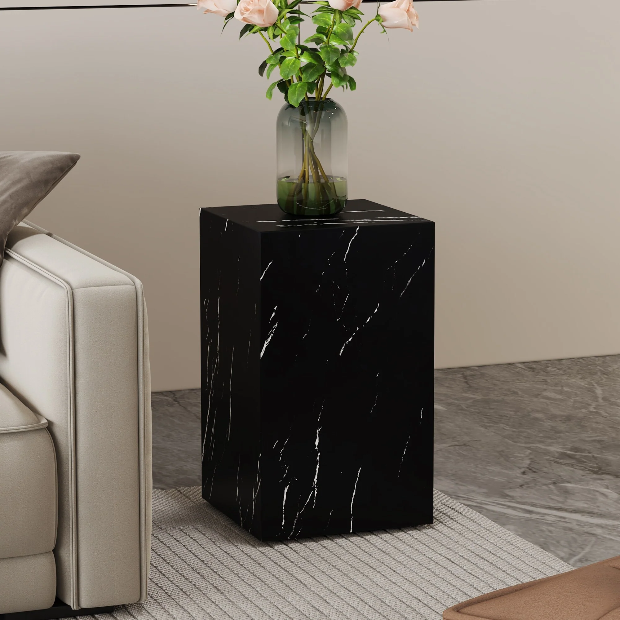 Marble Texture MDF Coffee Table - Luxurious Design, Perfect Living Room Accent.Rectangular fashion texture design coffee table