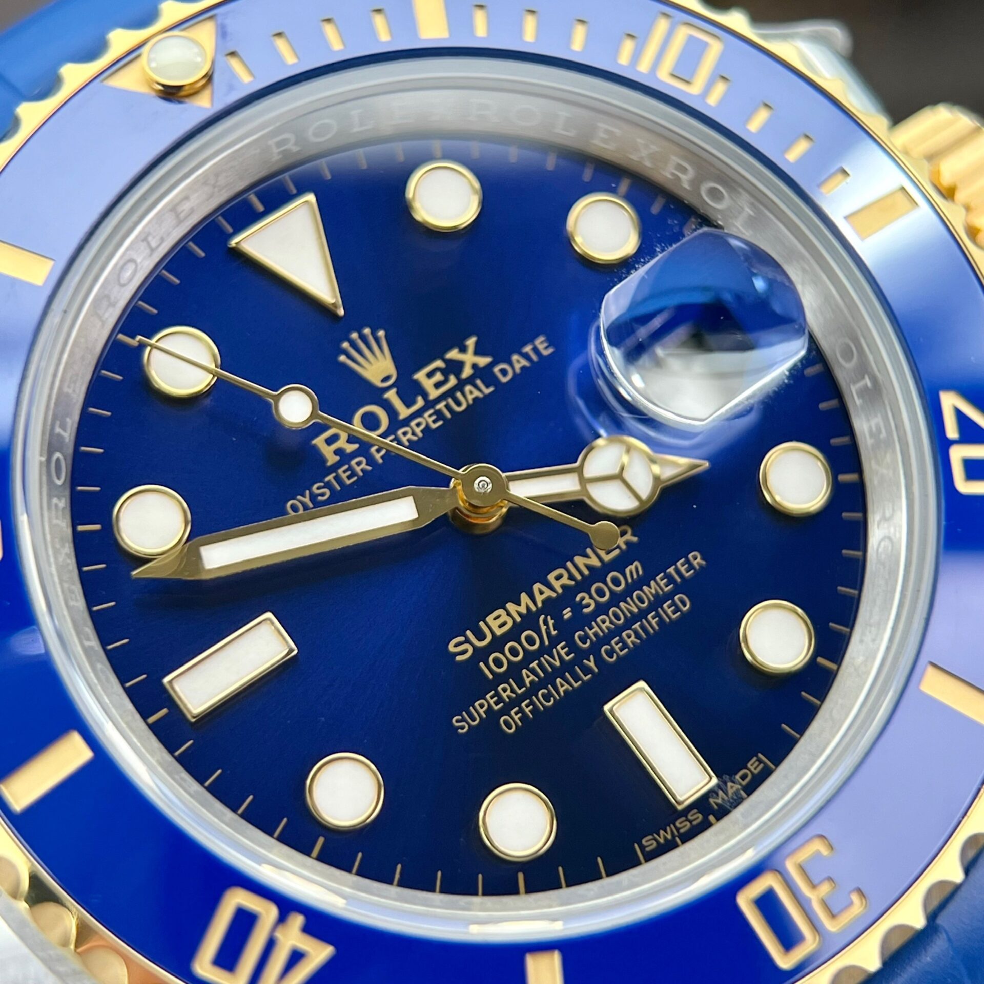 Rolex Submariner SS/YG Plated Blue Dial 40mm Oysterflex Super Clone