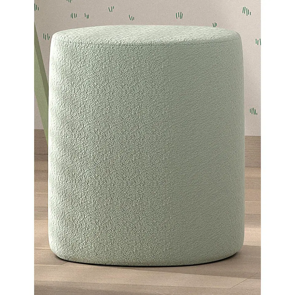 Vipack poef Moon - 41x41 cm - Mint boucl&eacute; stof