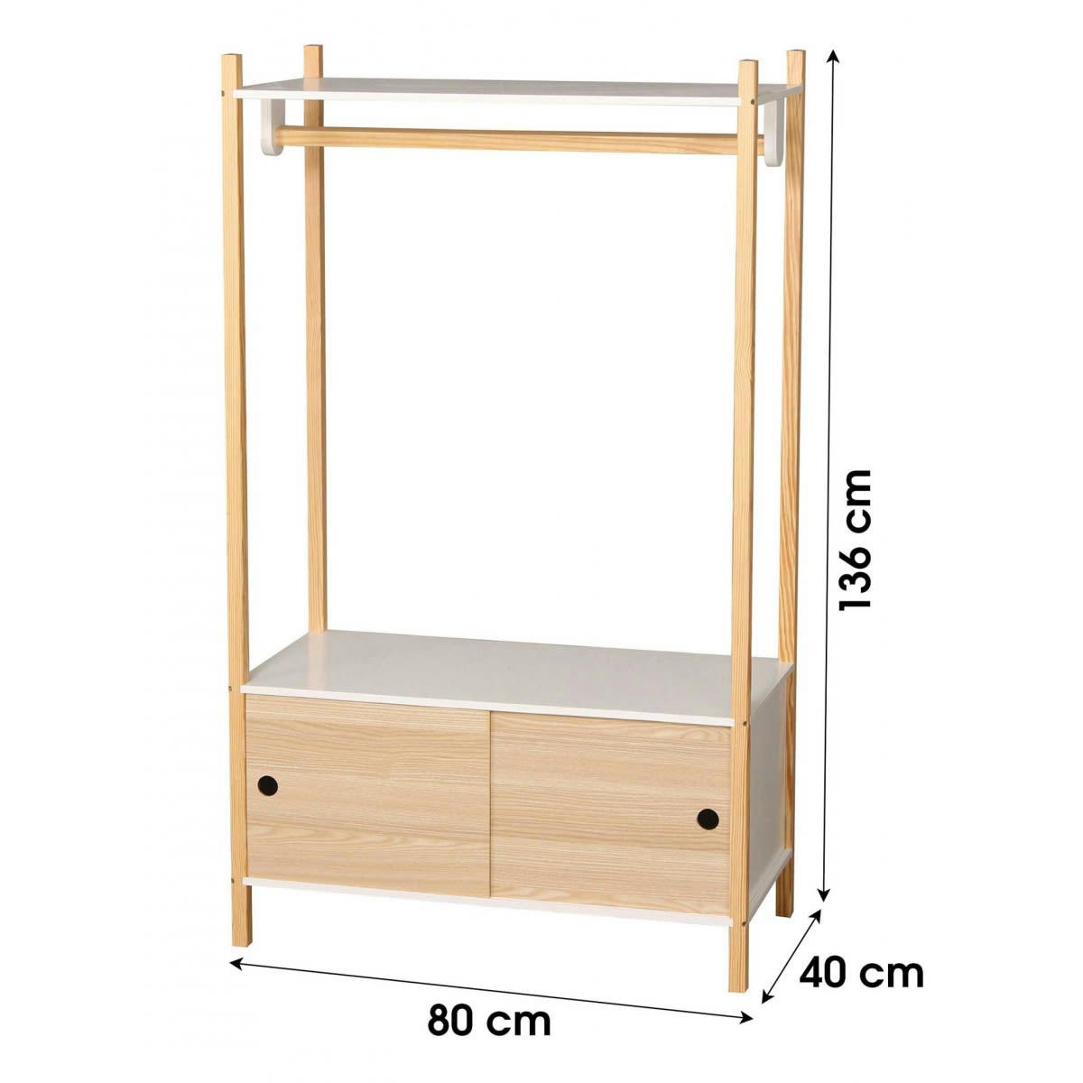 BOIS - Portant vêtements en bois + placard chambre enfant