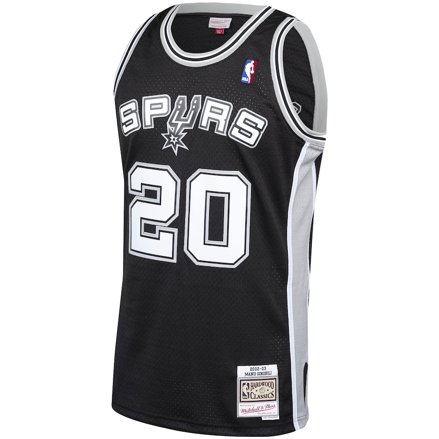 Manu Ginobili San Antonio Spurs 2002-03 Hardwood Classics Player Swingman Jersey - Black