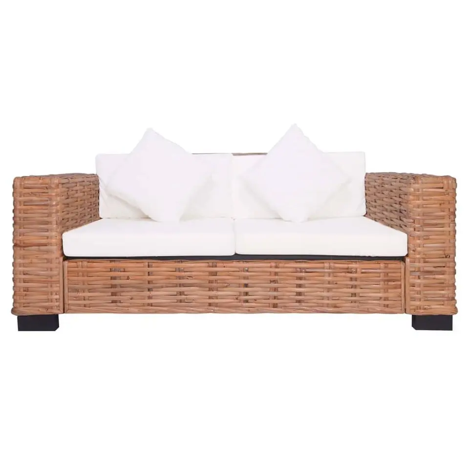 vidaXL - Tuinbank - Wit - Rattan