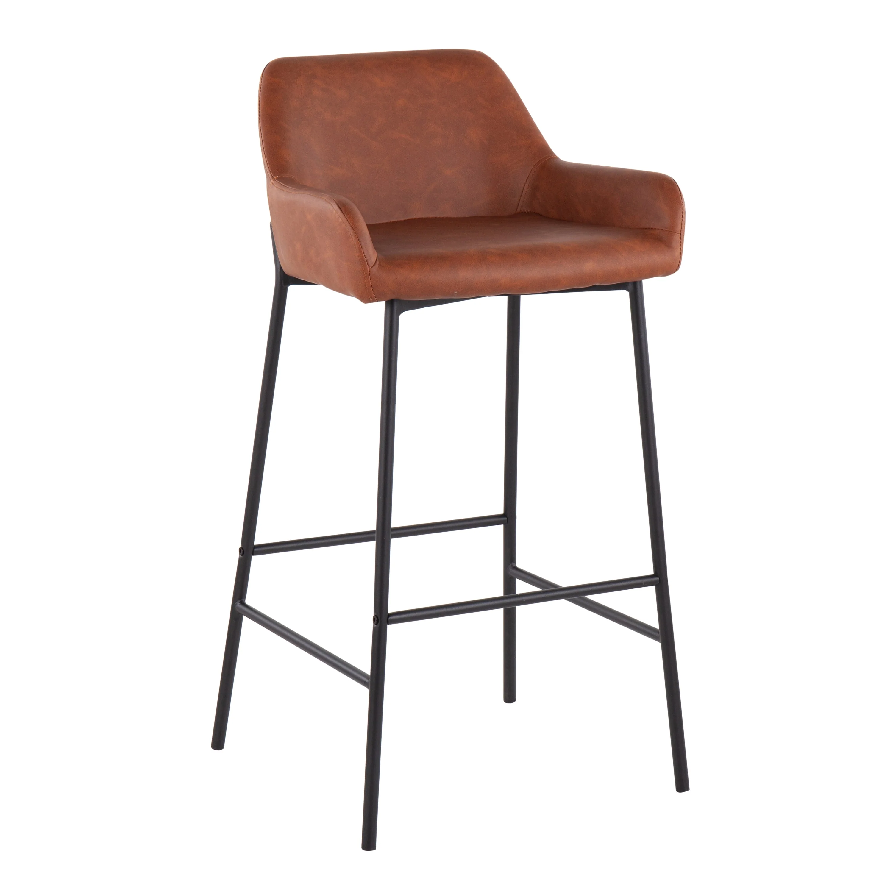 Carbon Loft Galotti Black Fixed-Height Upholstered Bar Stool - Set of 2