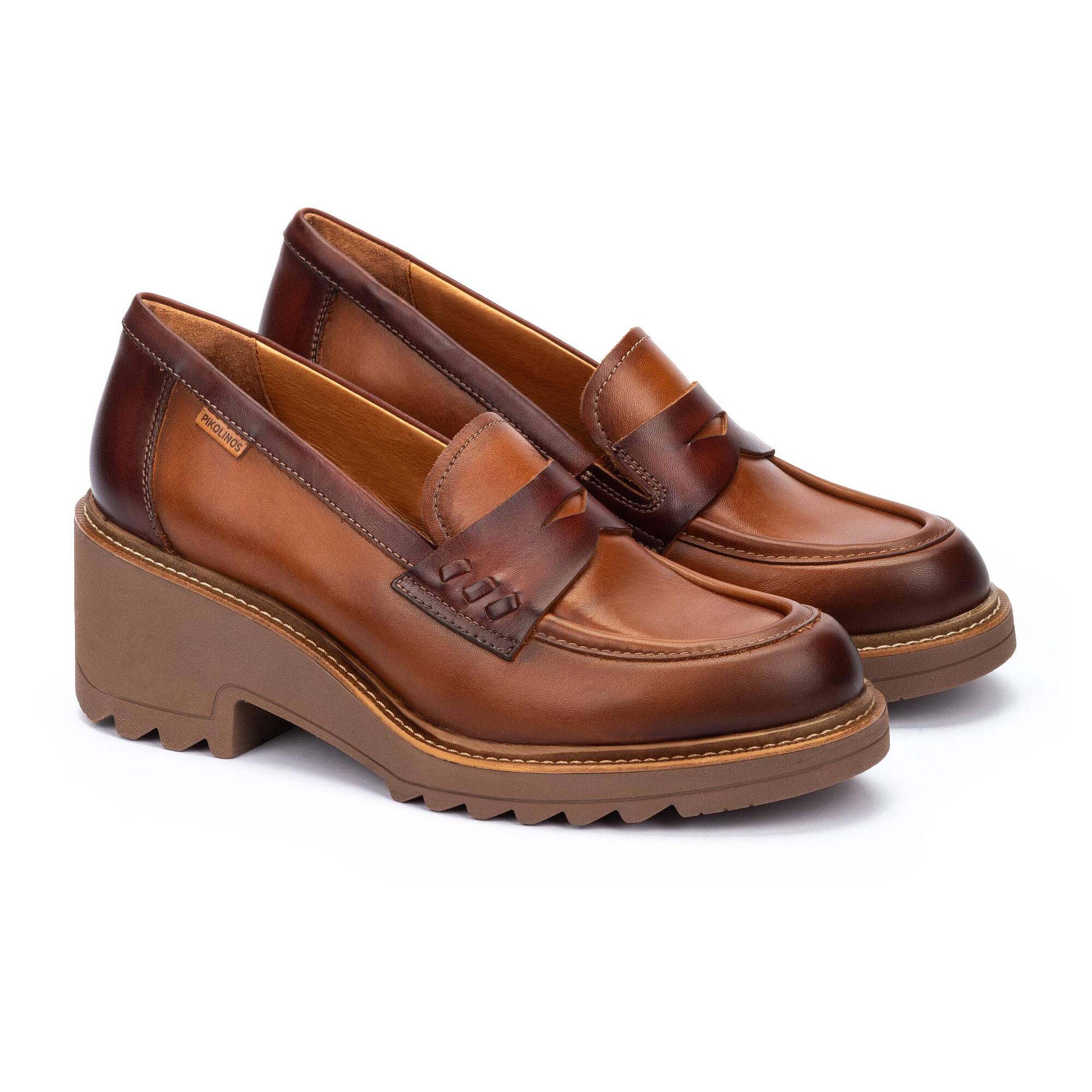 ALCARAZ - Mocasines con tacón para mujer