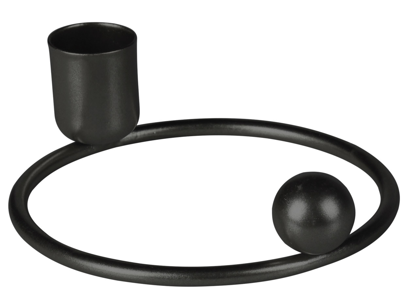 Świecznik Orbi metalowy 10 cm czarny