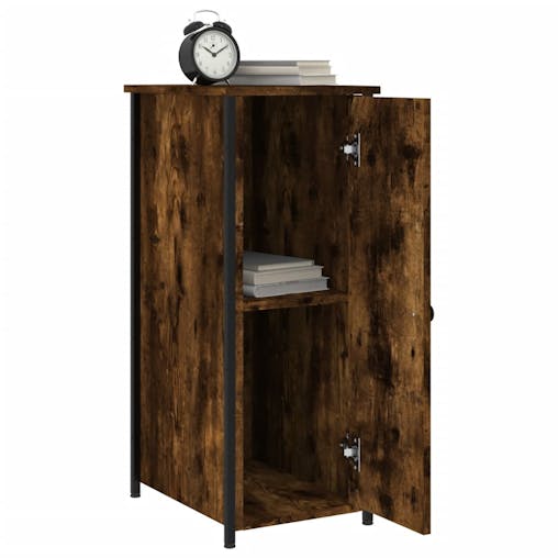 NNEVL Bedside Cabinets 2 pcs Smoked Oak 32x42x80 cm Engineered Wood