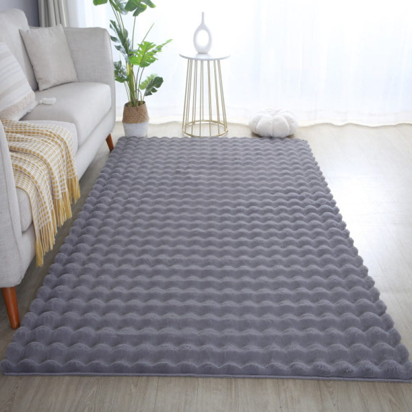 Dywan pluszowy Ambiance 3D szary 80 cm x 150 cm