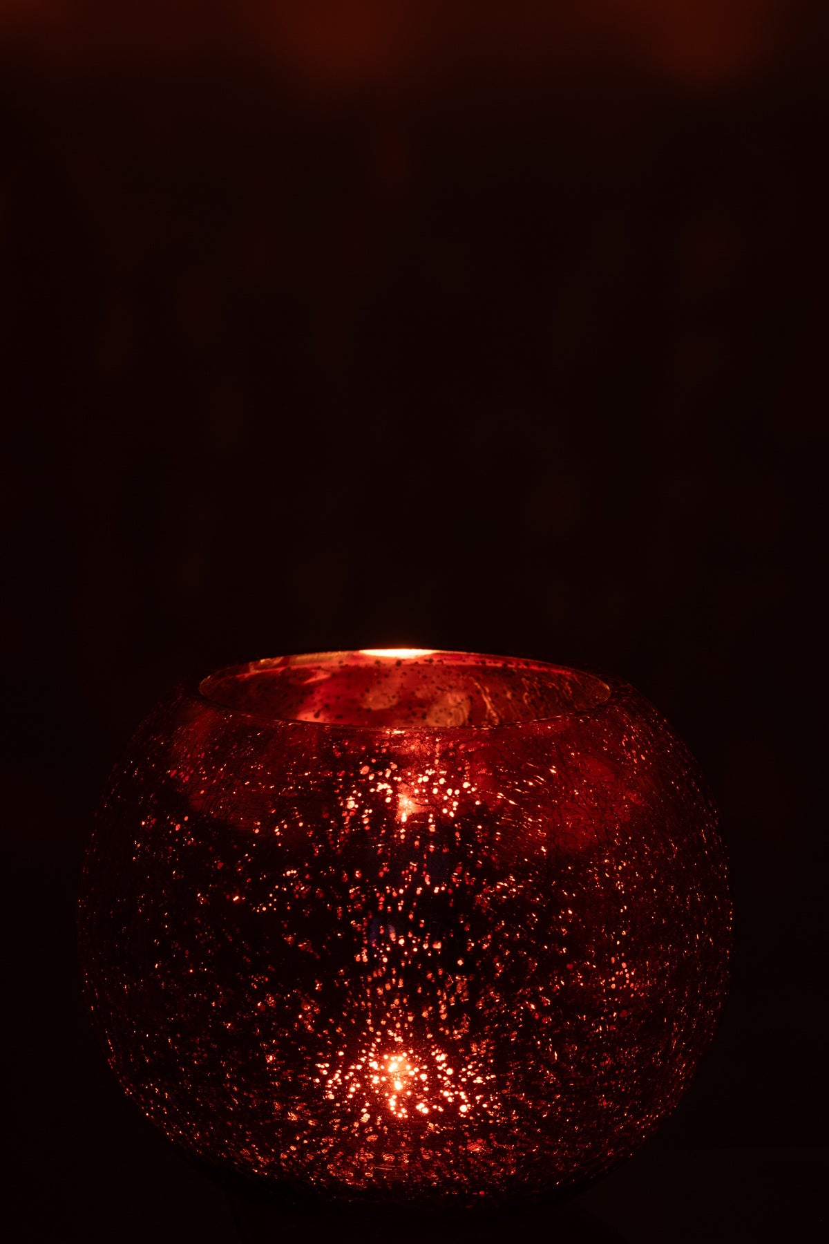 J-Line theelichthouder Bal Craquelé - glas - roze - large