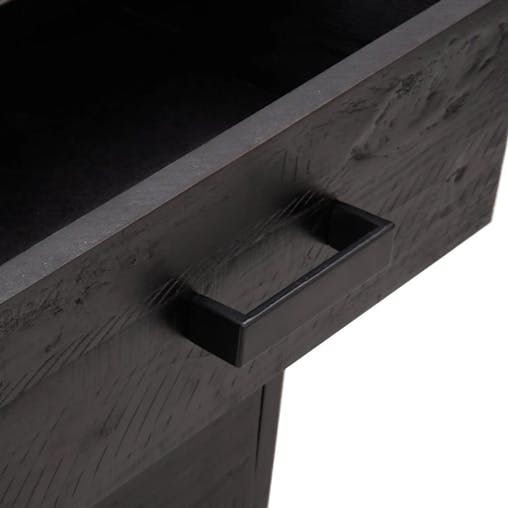 NNEVL Bedside Cabinet Black 40x30x55 cm Solid Pinewood
