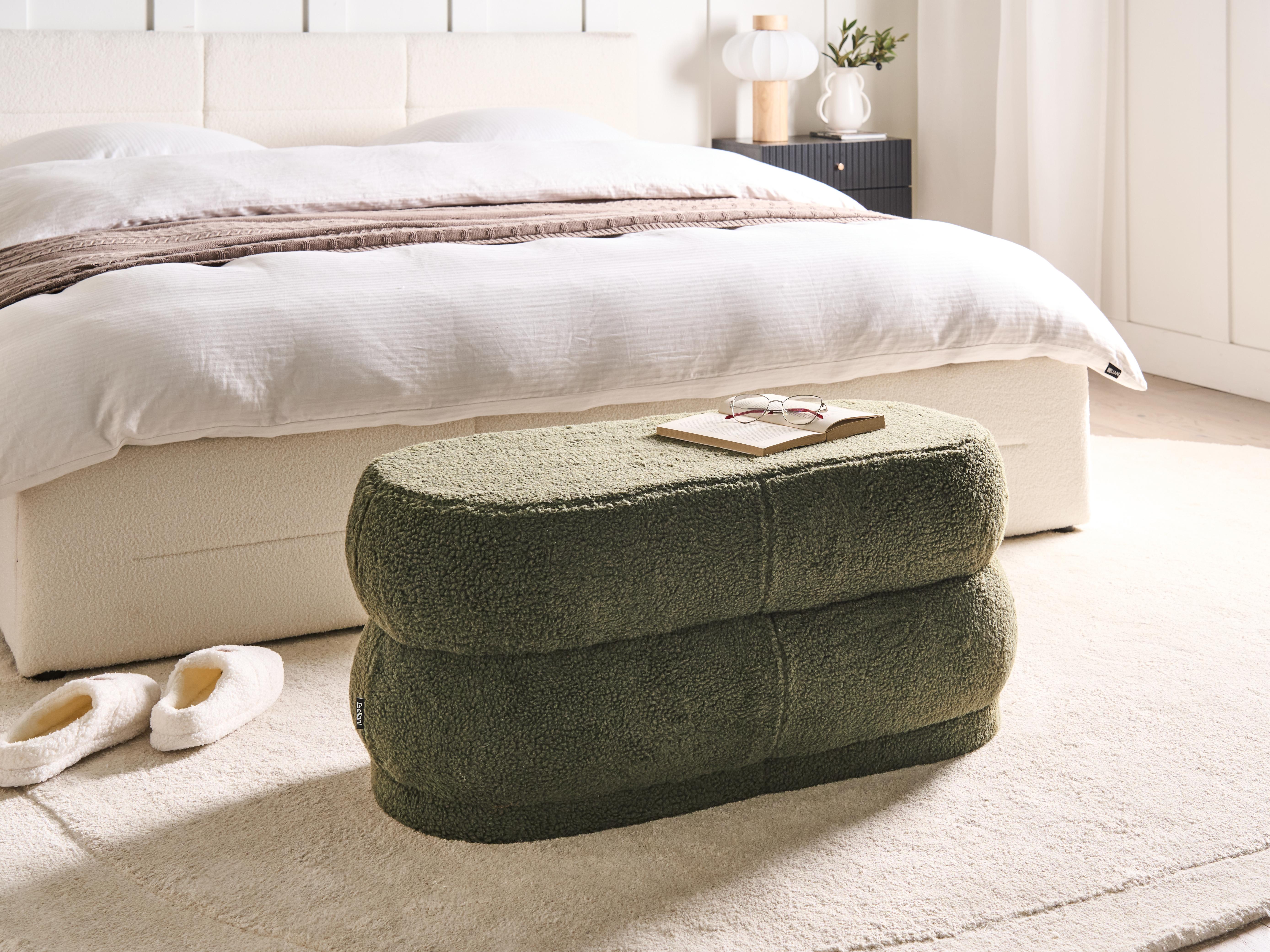 Upholstered Bench ELLENDALE Boucle Green