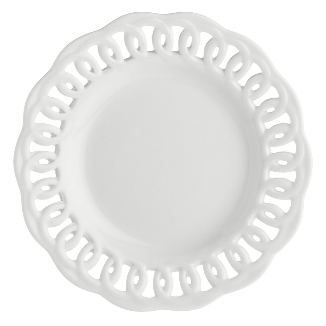 Rzeźbiony talerz Firenze - Biały, 10 cm