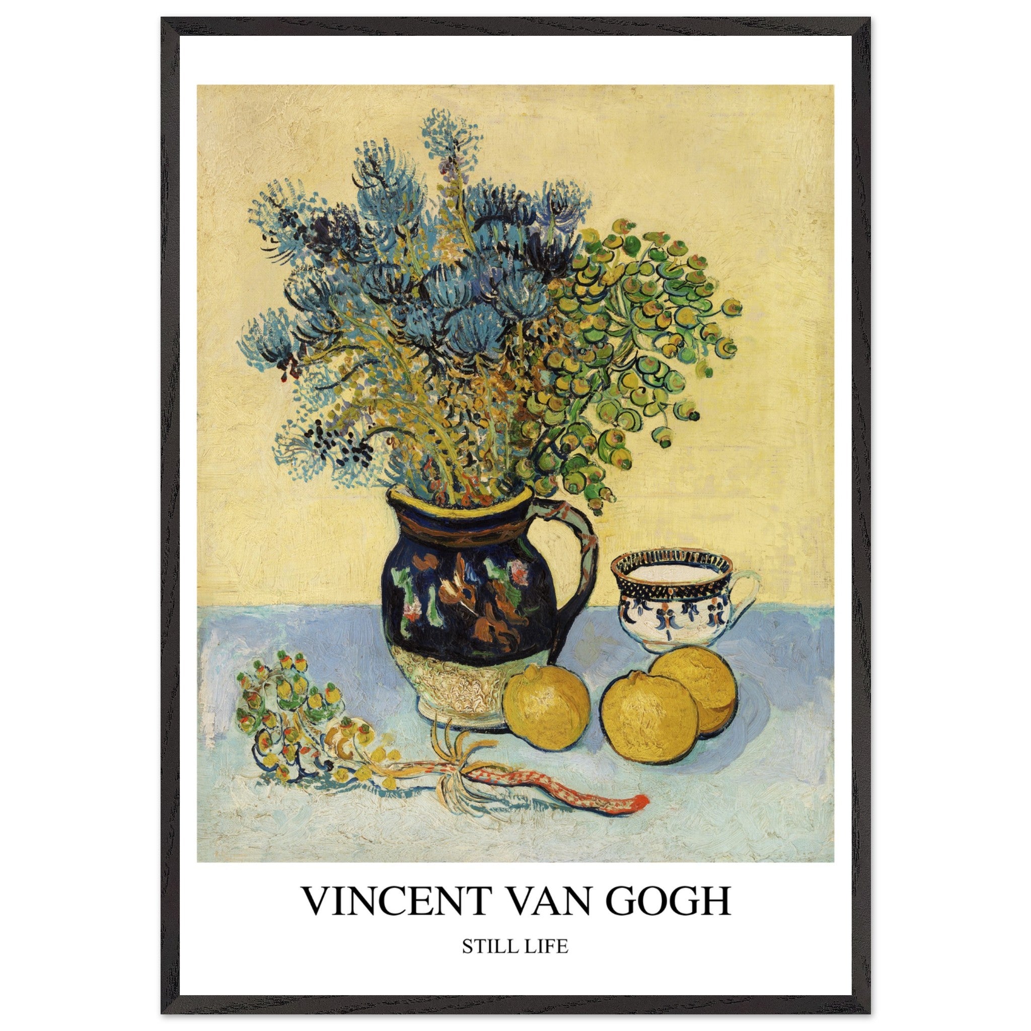 Artfulprints Poster met Lijst Vincent van Gogh - Still life  - 70x100 cm - Geel