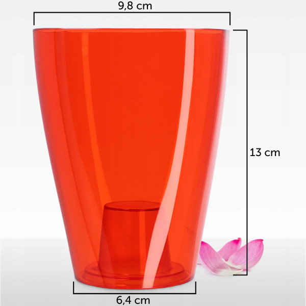 Doniczka Donica Osłonka Na Storczyk Czerwona 9 cm