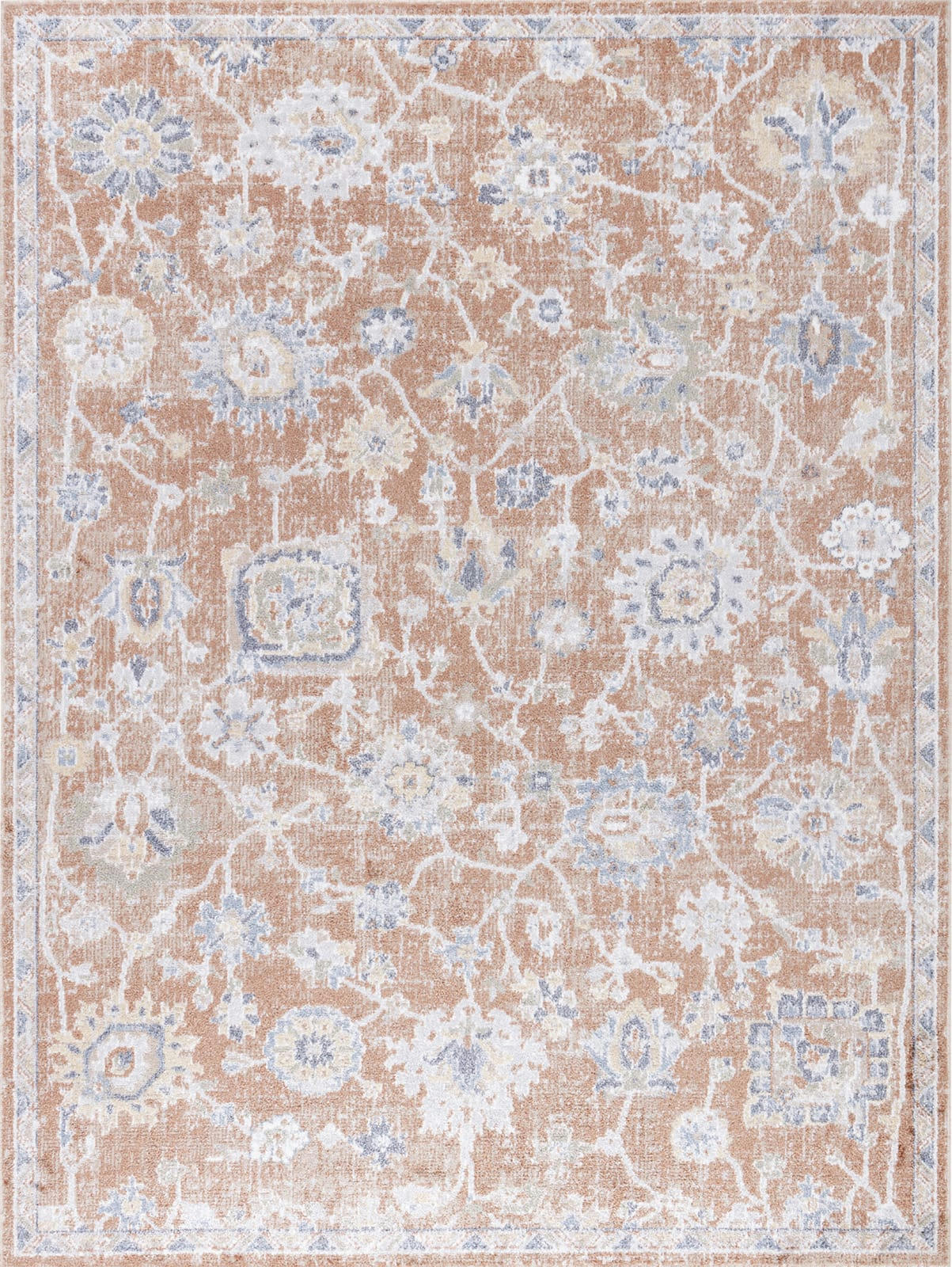 RUBY - Tapis Vintage Lavable en Machine Terracotta 160x213