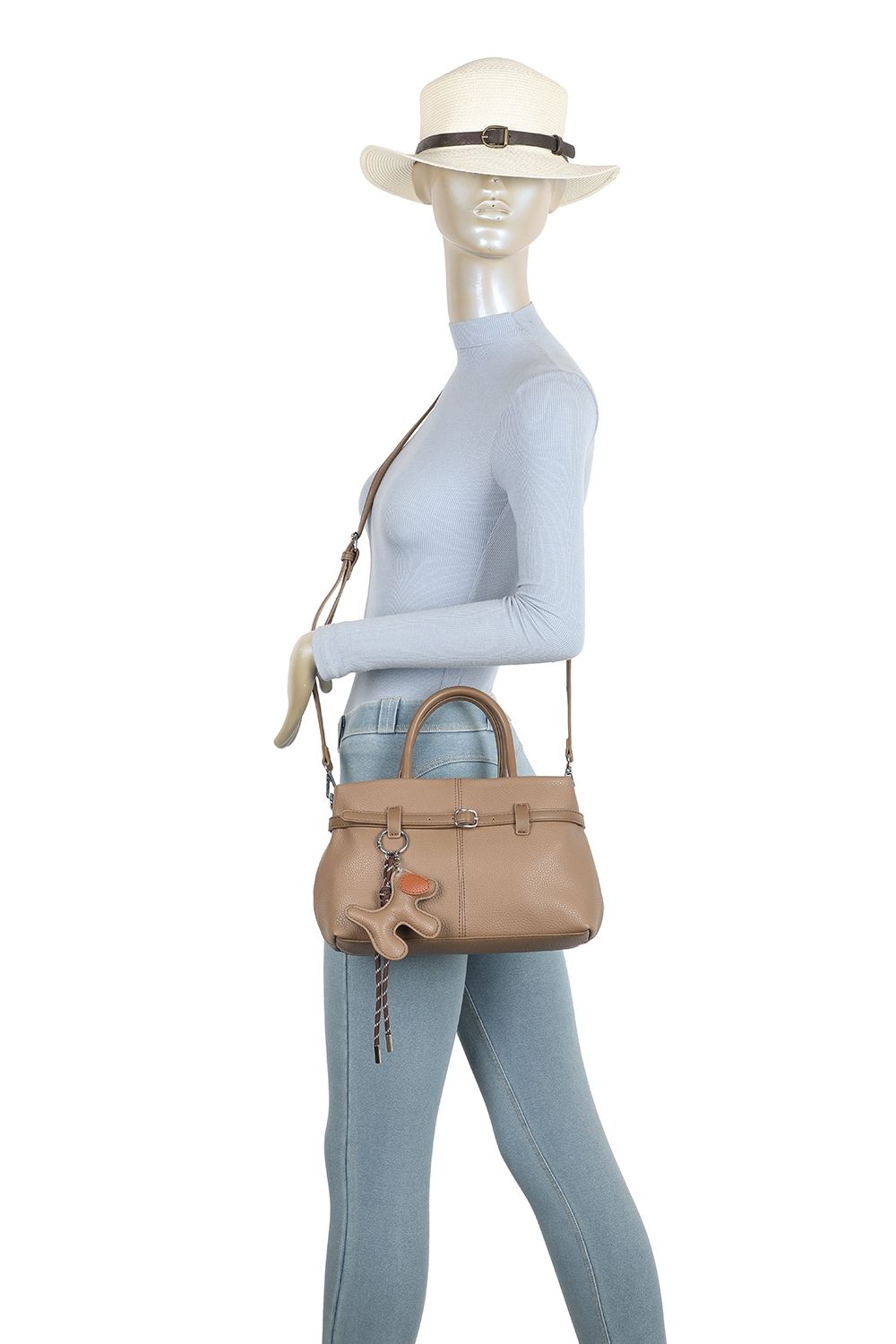 Fontanella Fashion Civetta PU Leather Crossbody Bag With A Dog Charm