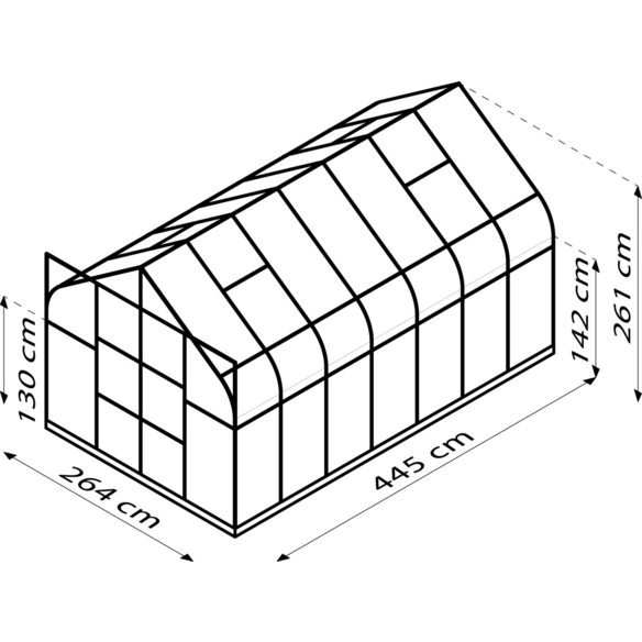 Gewächshaus »Dione«, 11,5 m², Aluminium/Glas, winterfest