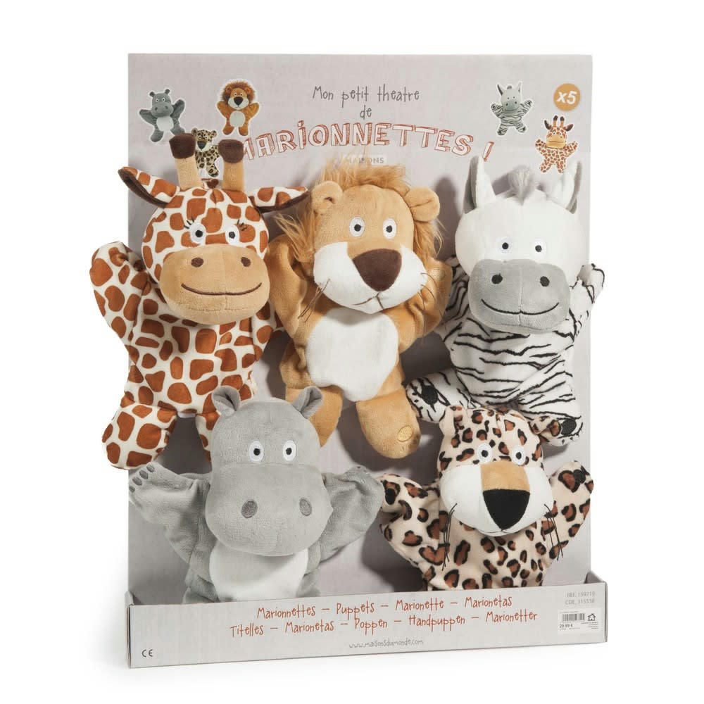 Savane - 5 marionnettes animaux