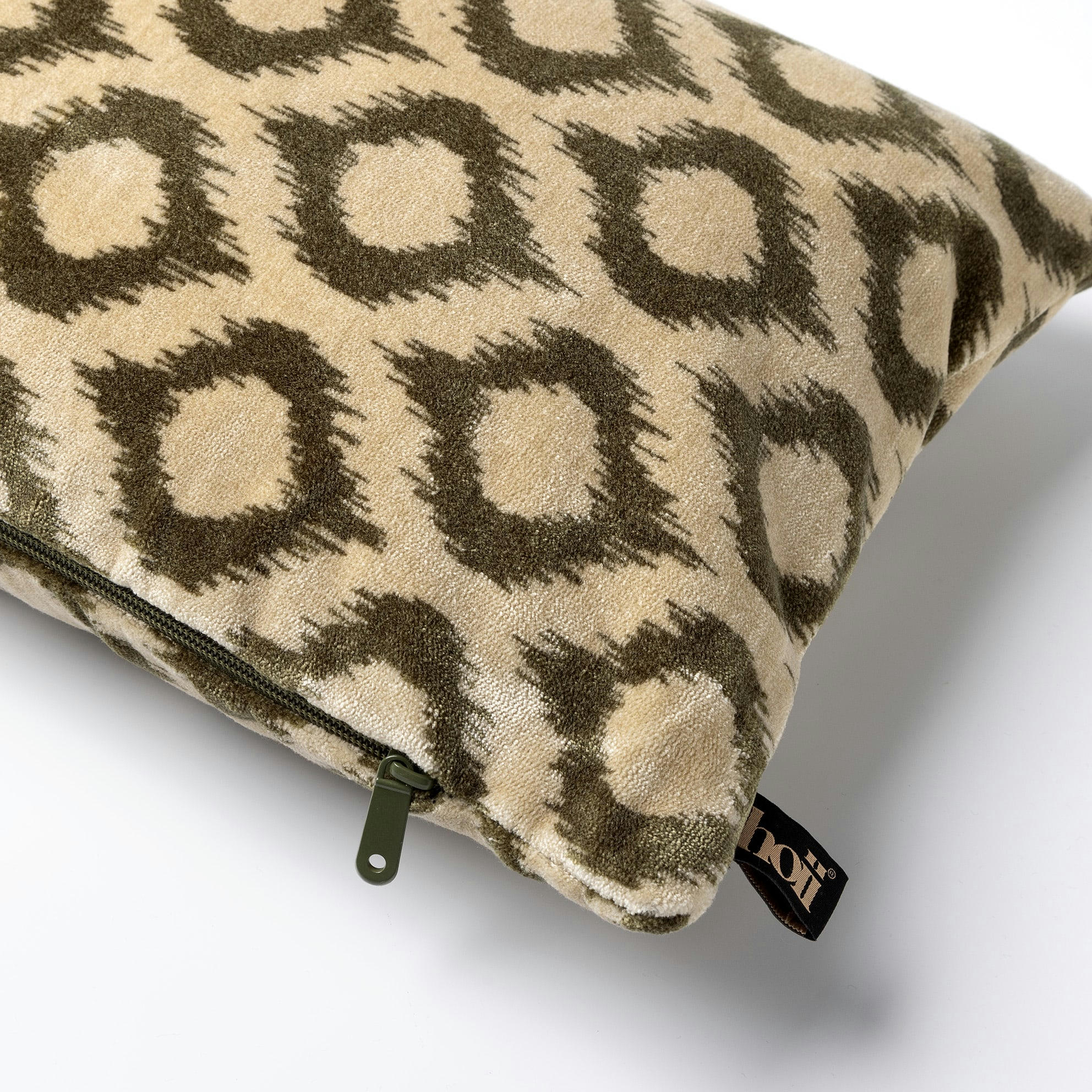 Leonardo - Coussin vert en velours 30x50 cm avec motif