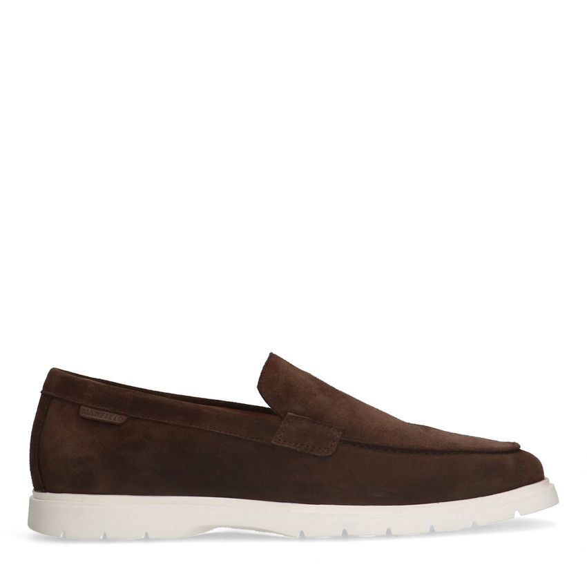 Manfield Bruine suède loafers