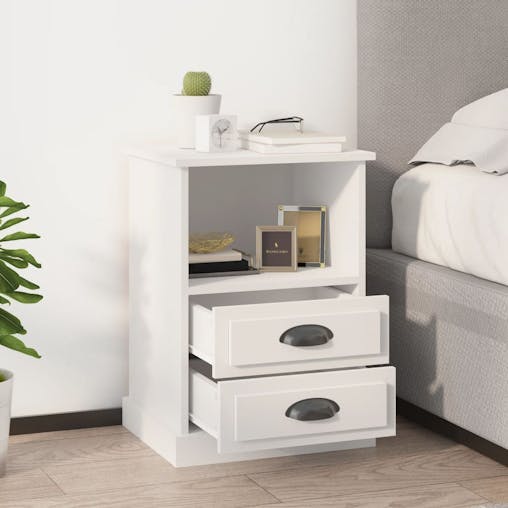 NNEVL Bedside Cabinets 2 pcs White 43x36x60 cm