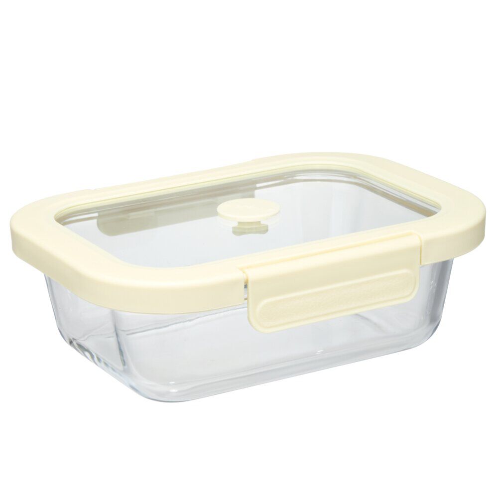 BoÎte de conservation verre et plastique blanc 650ml
