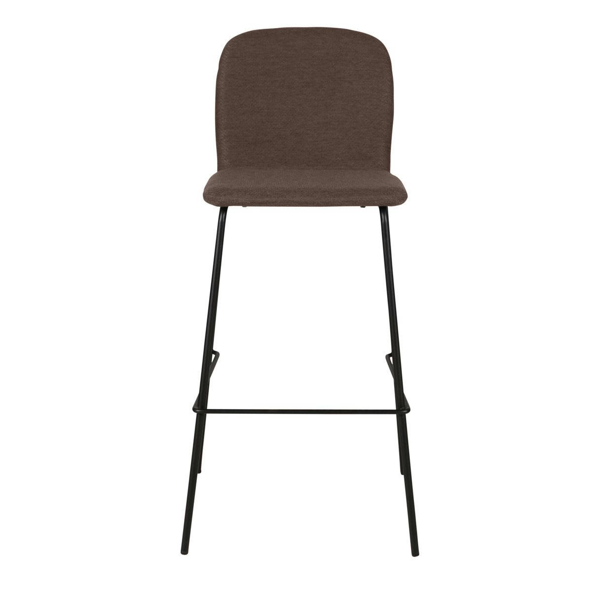 SENSE - Chaise de bar moderne tissu ombre piètement métal h75 cm