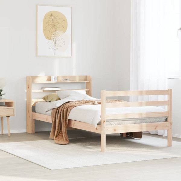 Łóżko Drewniane Rama Łóżka Sofa Brązowe Do Sypialni Pokoju 100x200 cm