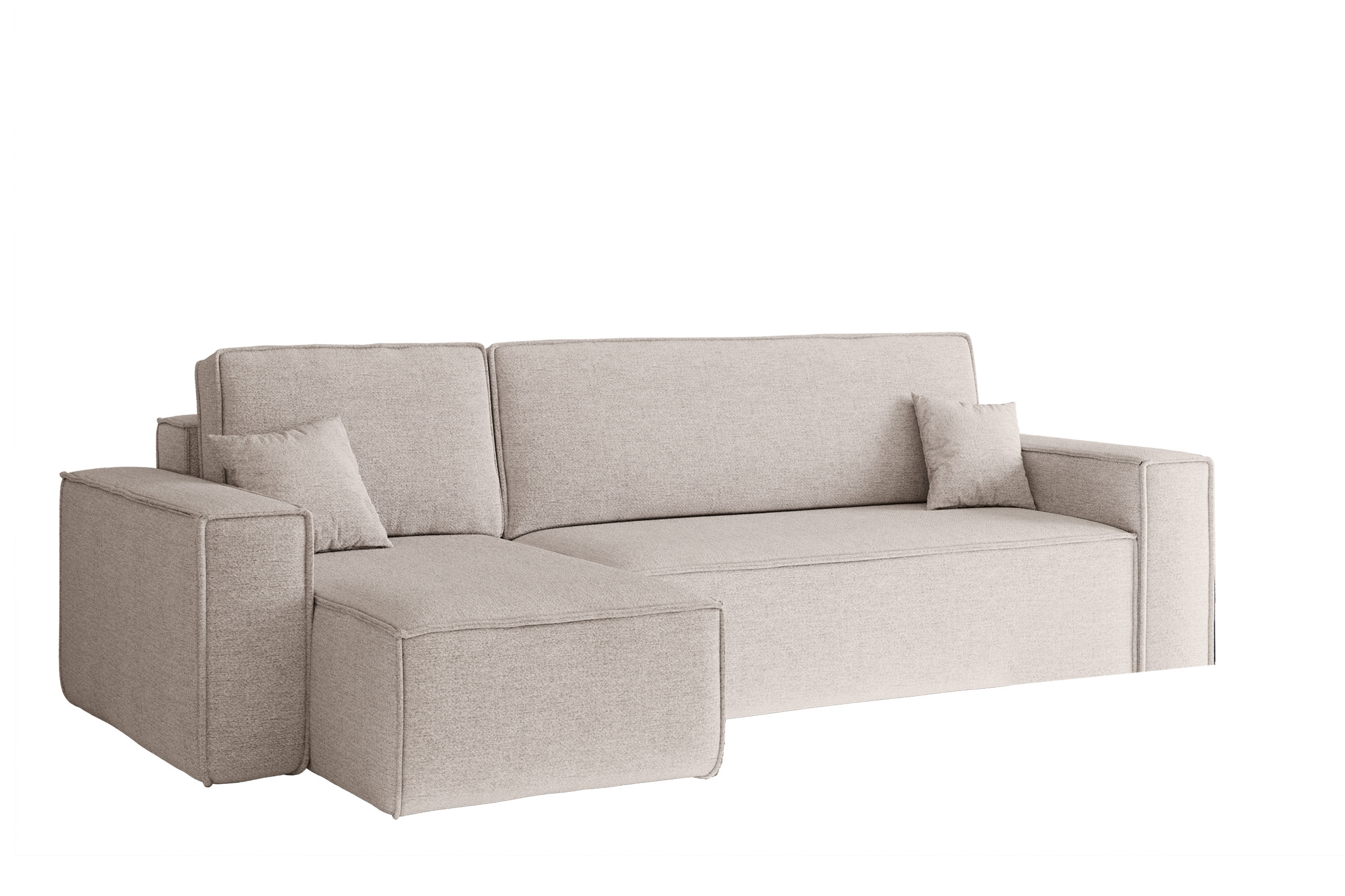 Sofa w kształcie L BEST narożnik tkanina Neve, Beżowy Lewostronny