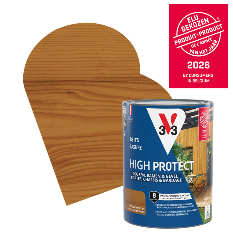 Lasure pour bois High Protect chêne moyen 0,75 L V33