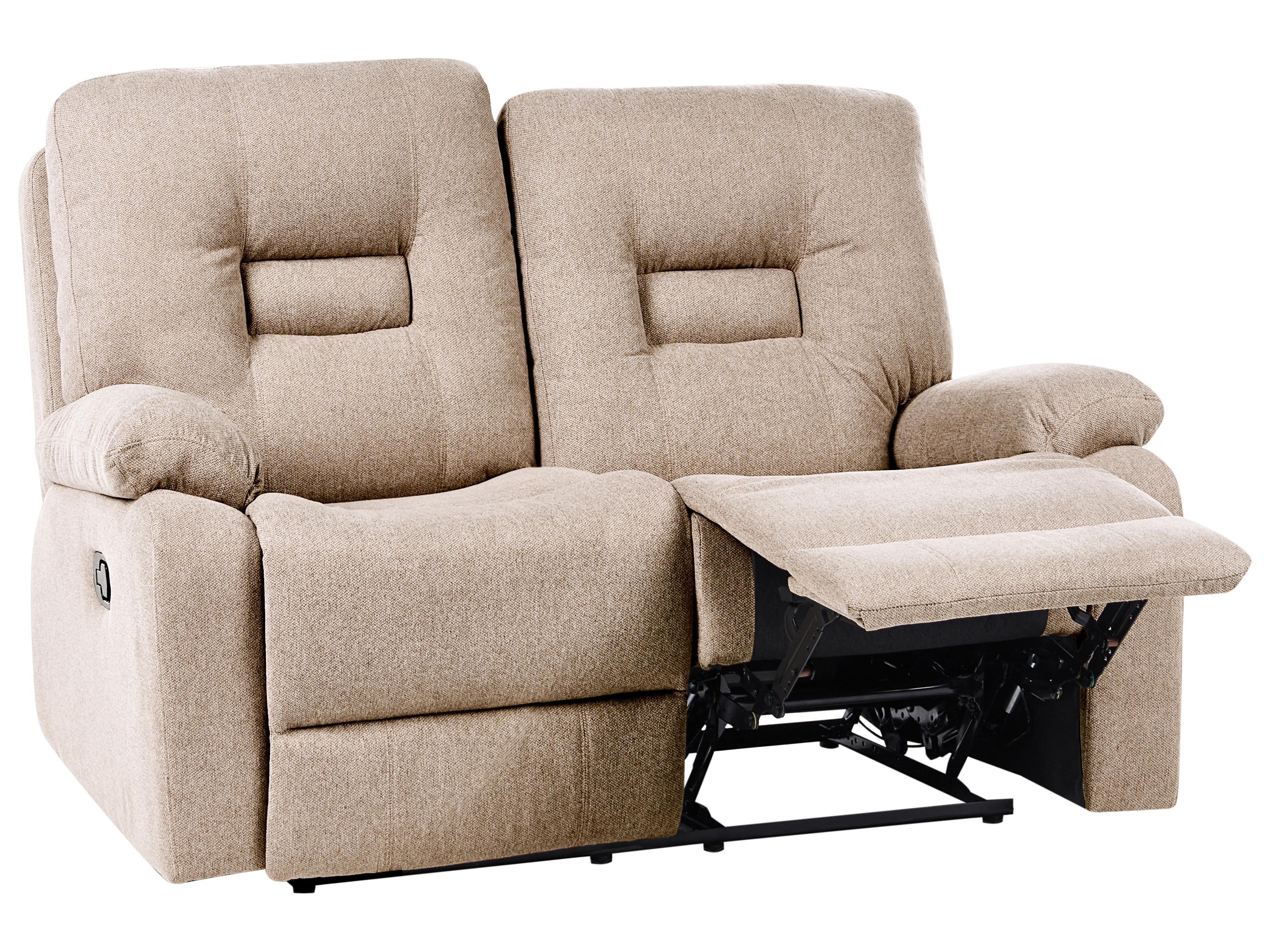 Recliner Chair BERGEN with Footrest Fabric Beige
