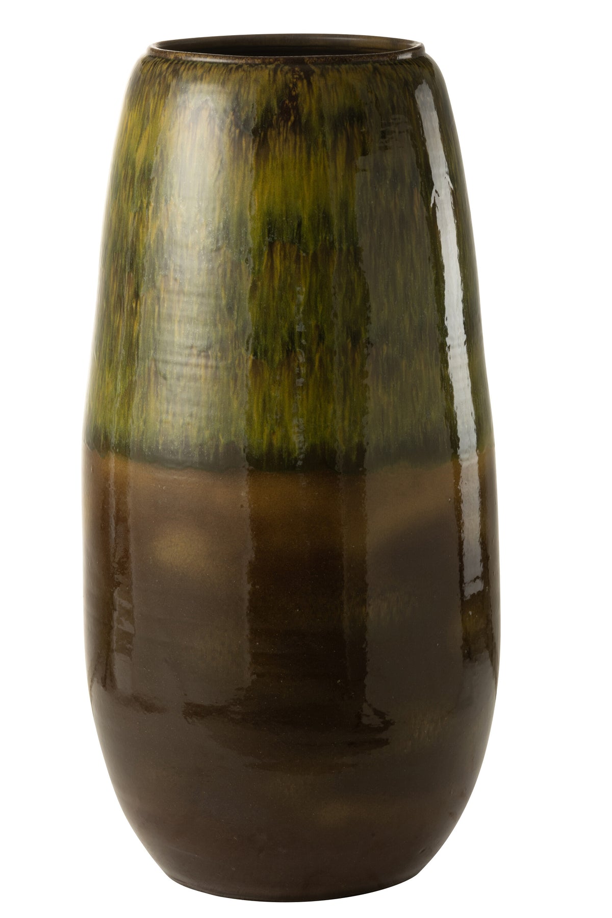 J-Line vaas Olijf - keramiek - groen - large - 89 cm hoog