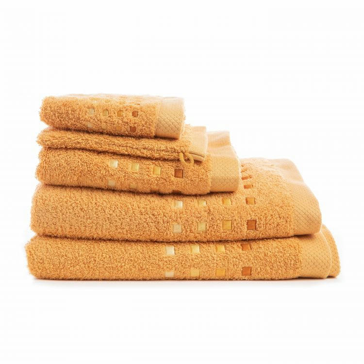 PURE SQUARE - Drap de douche en Coton Jaune 70x140 cm