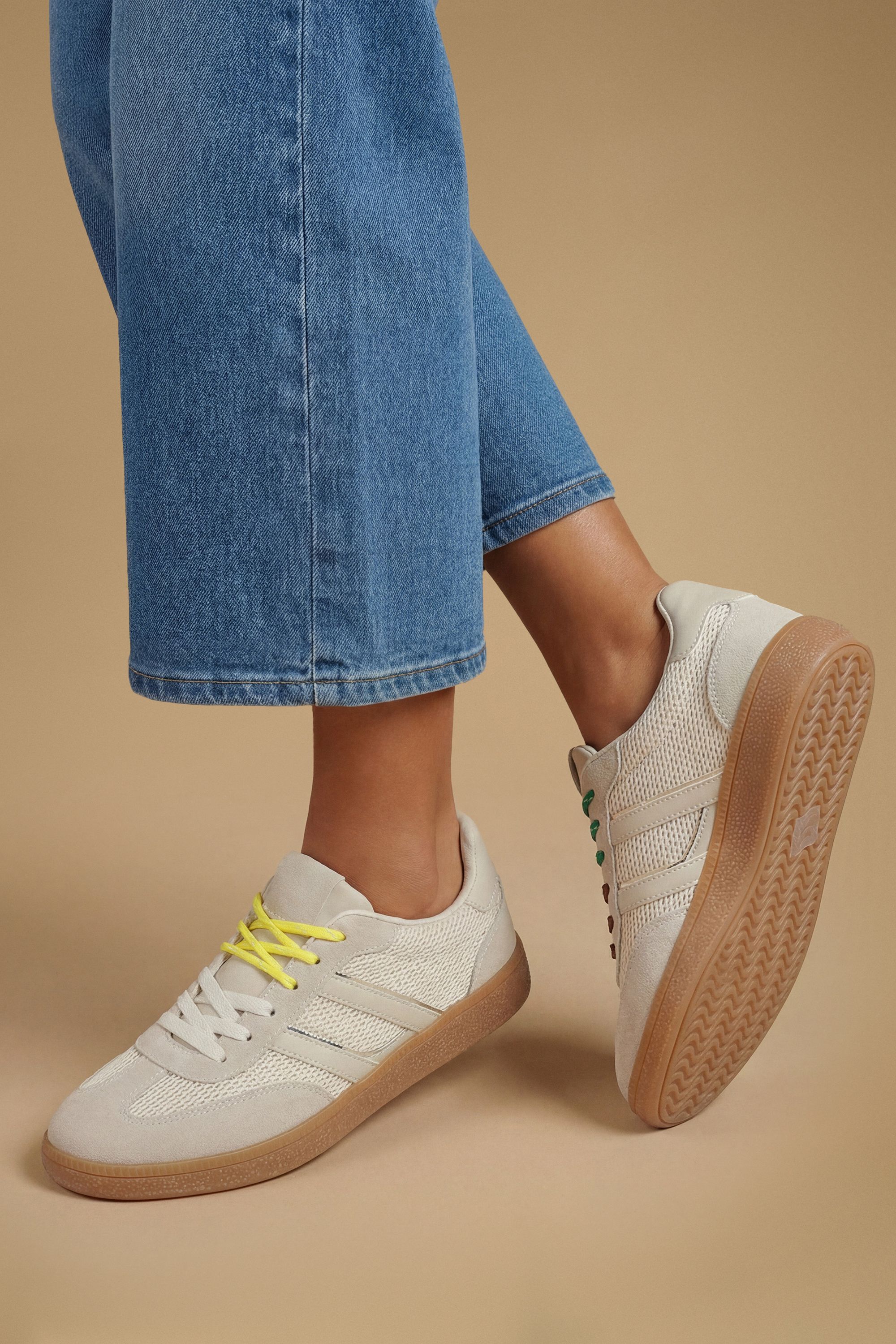 Oasis Jamie Faux Suede Lace Up Trainers